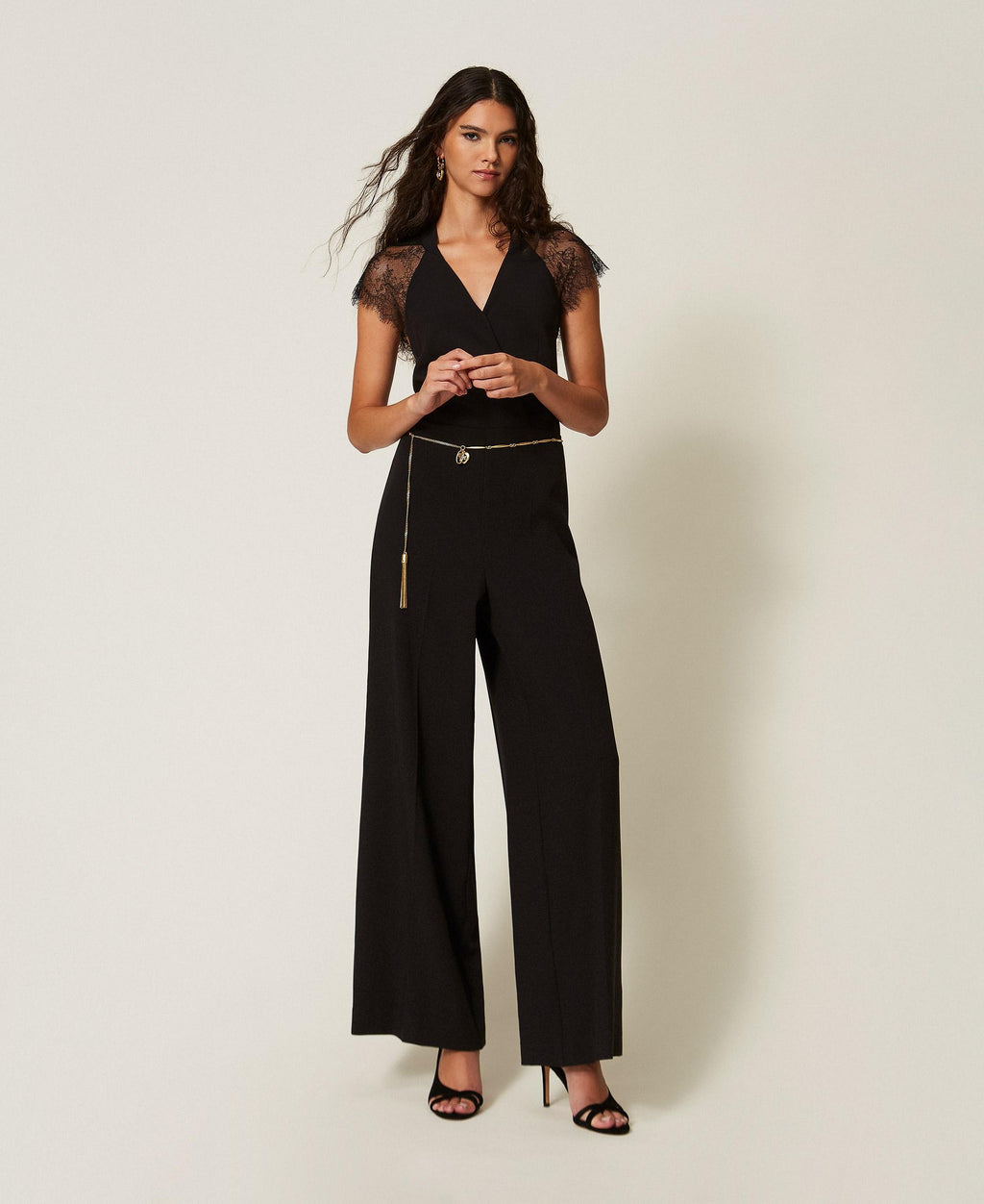 Twinset 262TT2424 - Tuta in crêpe e pizzo