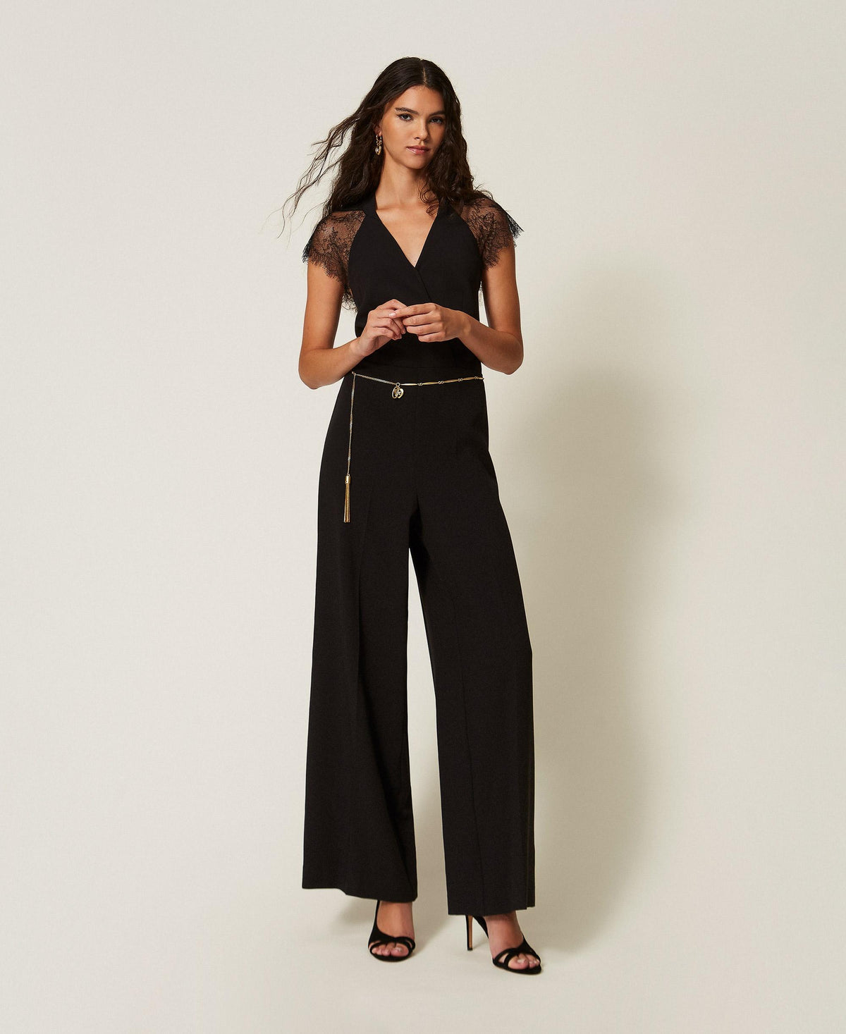 Twinset 262TT2424 - Tuta in crêpe e pizzo