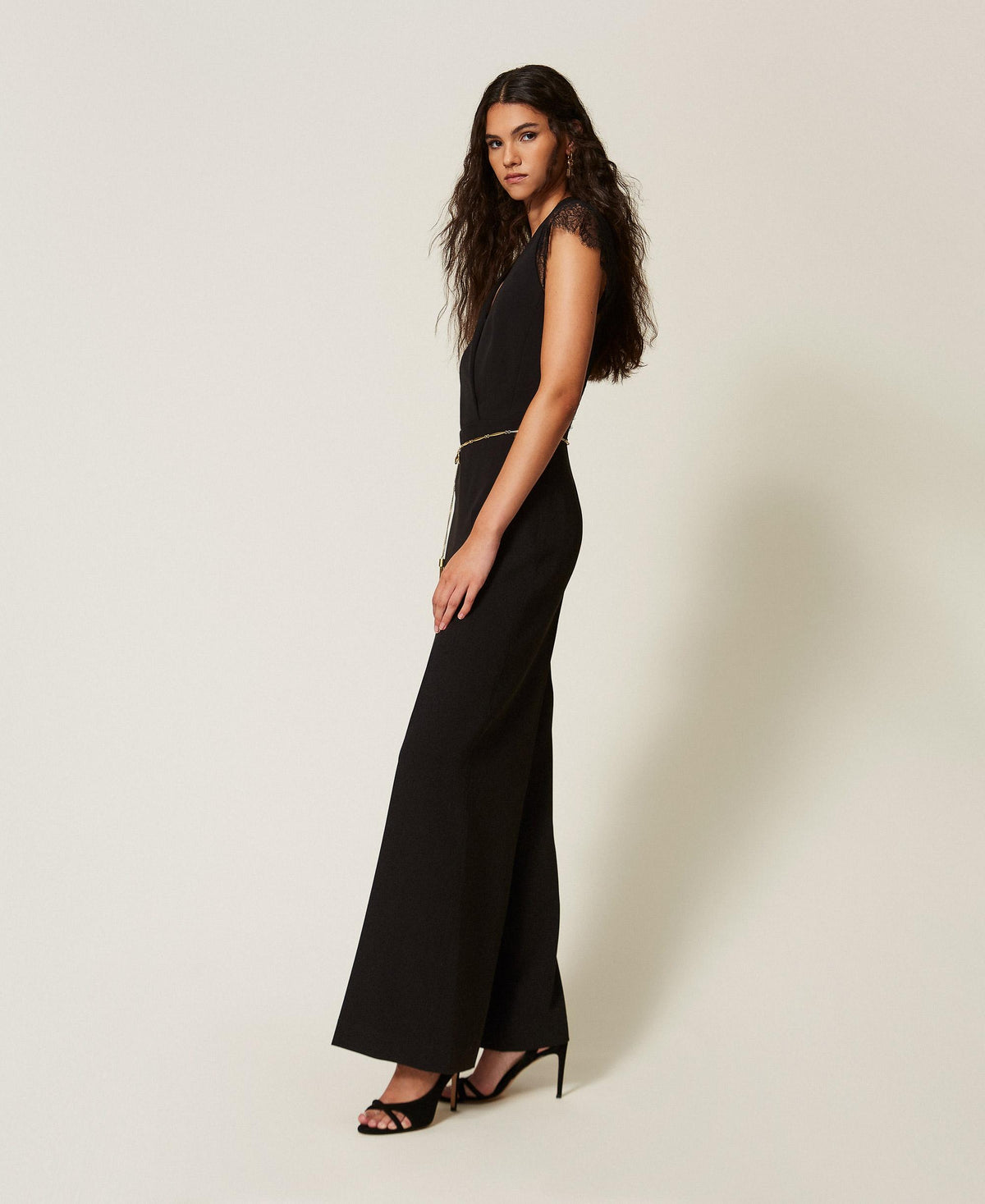 Twinset 262TT2424 - Tuta in crêpe e pizzo