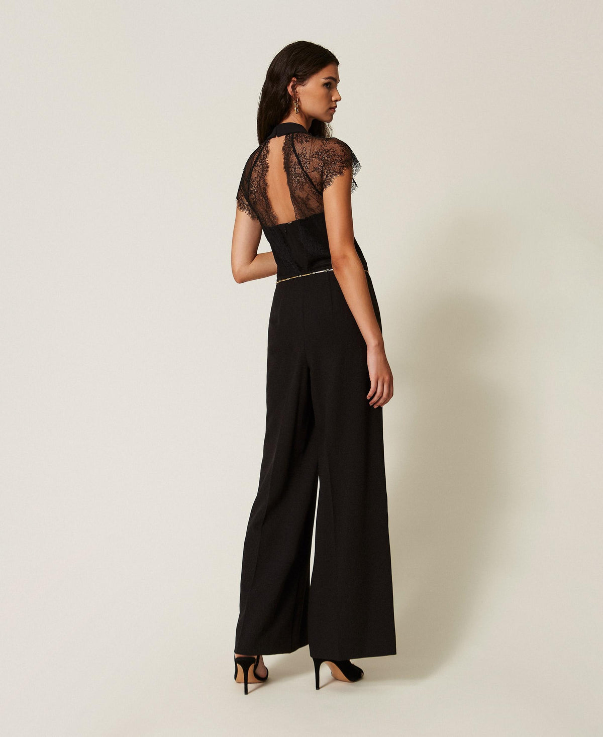 Twinset 262TT2424 - Tuta in crêpe e pizzo