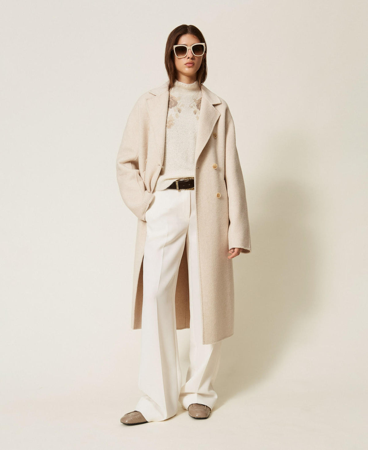 Twinset 262TT2470 - Cappotto in panno di misto lana
