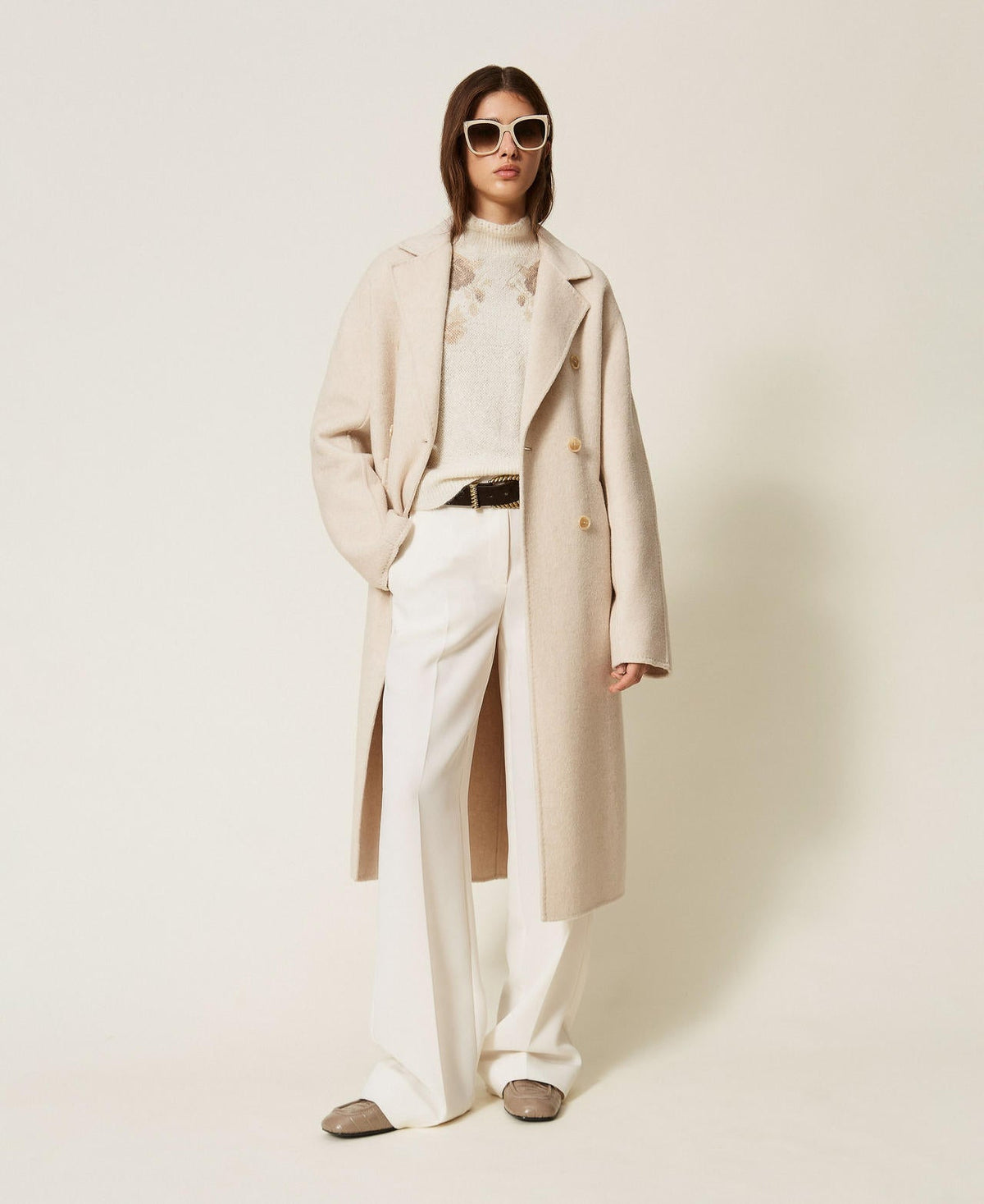 Twinset 262TT2470 - Cappotto in panno di misto lana