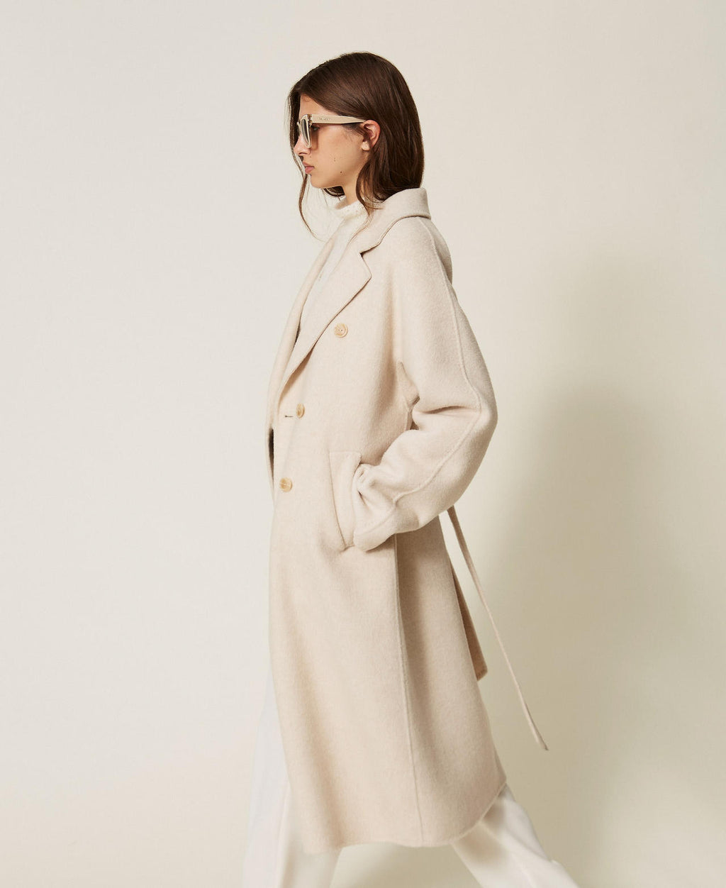Twinset 262TT2470 - Cappotto in panno di misto lana