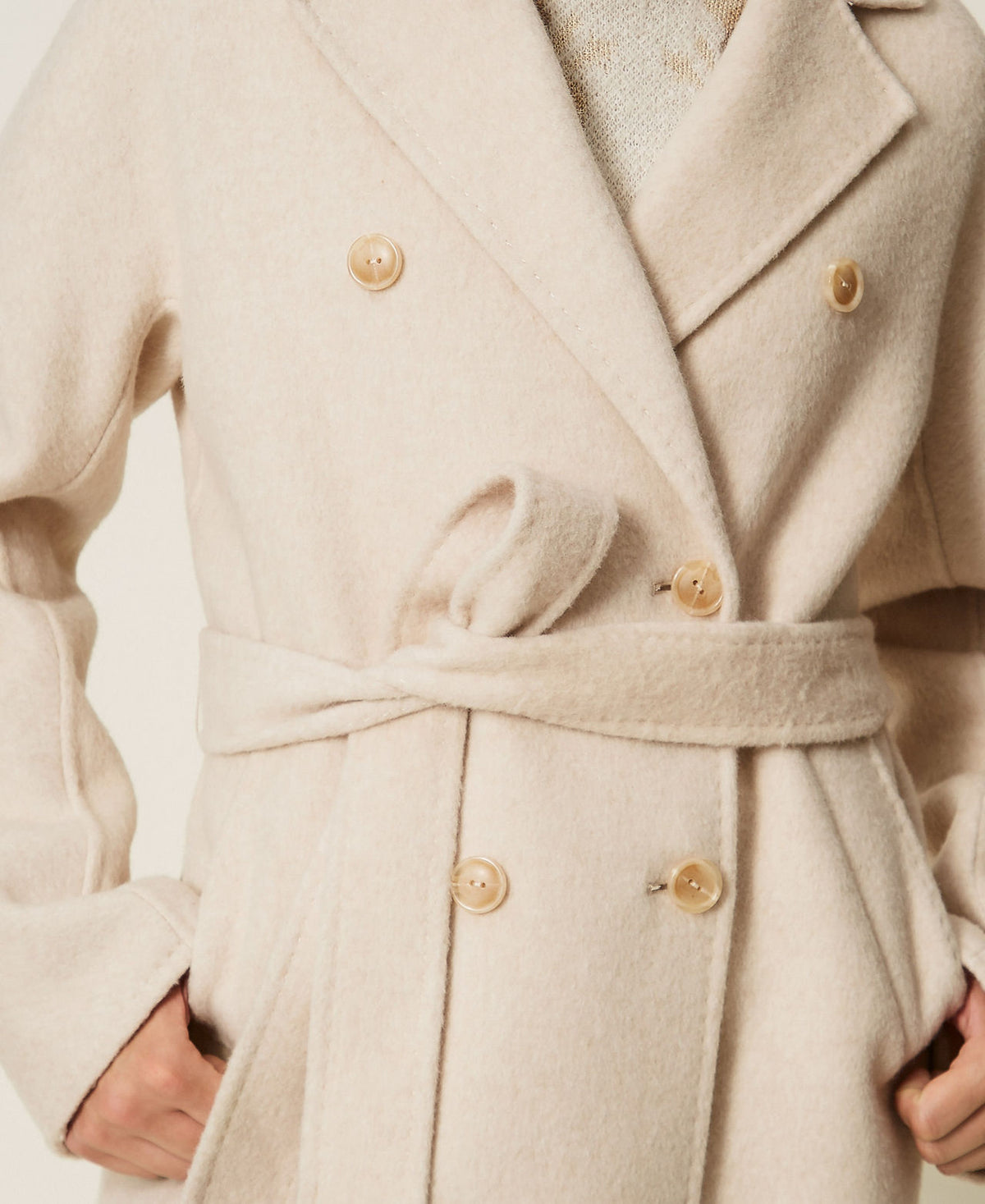 Twinset 262TT2470 - Cappotto in panno di misto lana