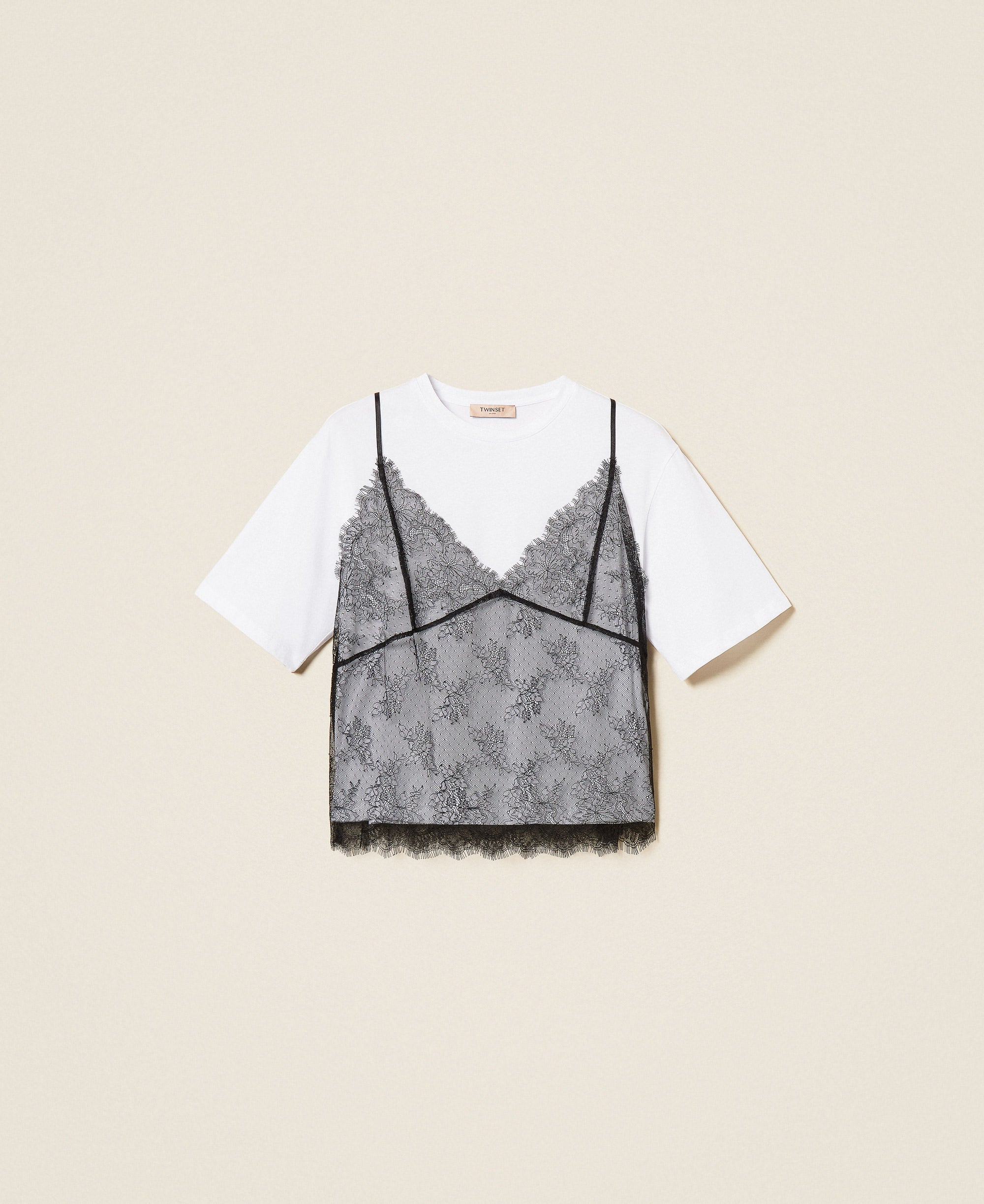 Twinset 262TT2553 - T-shirt girocollo e top in pizzo