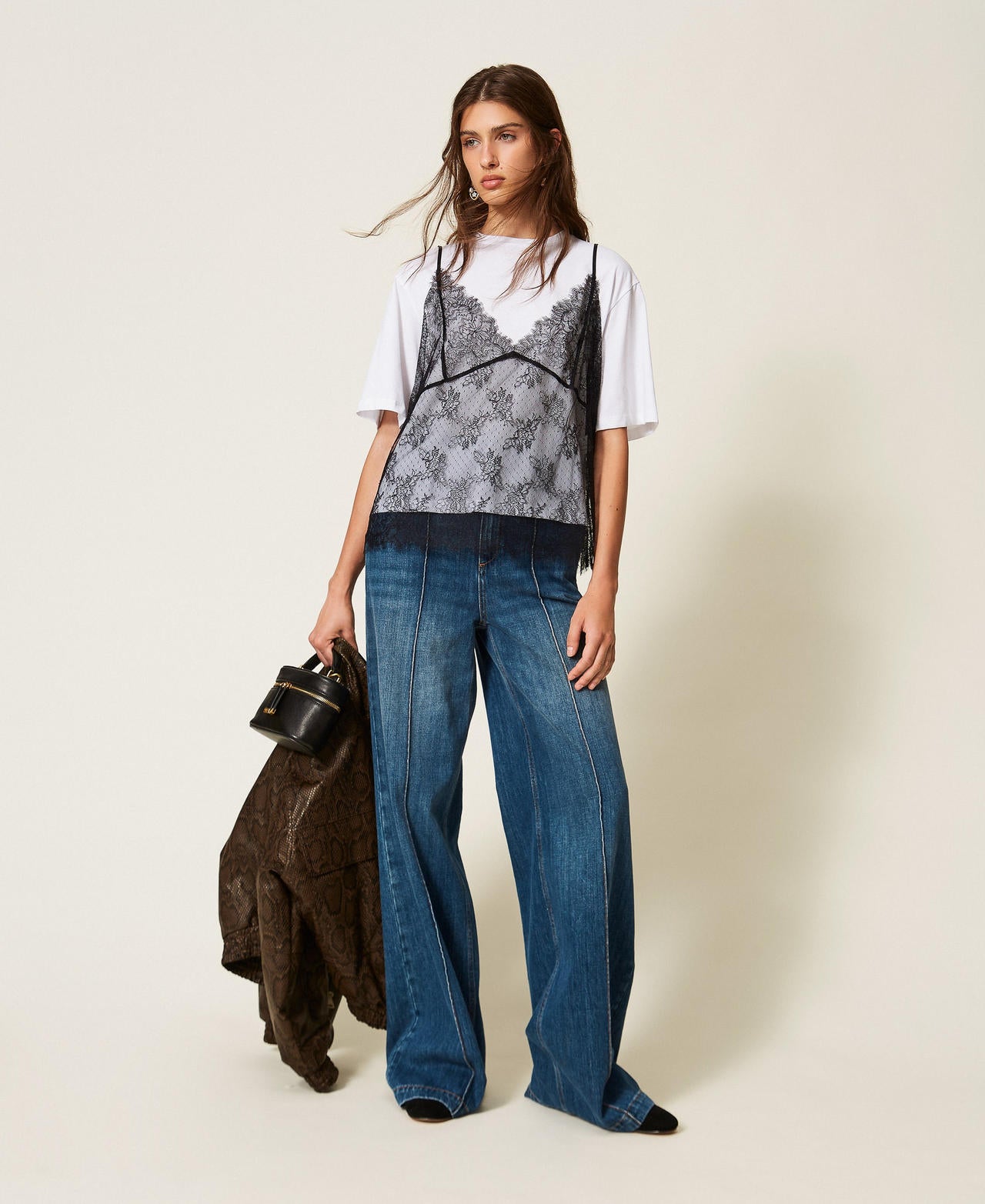 Twinset 262TT2553 - T-shirt girocollo e top in pizzo