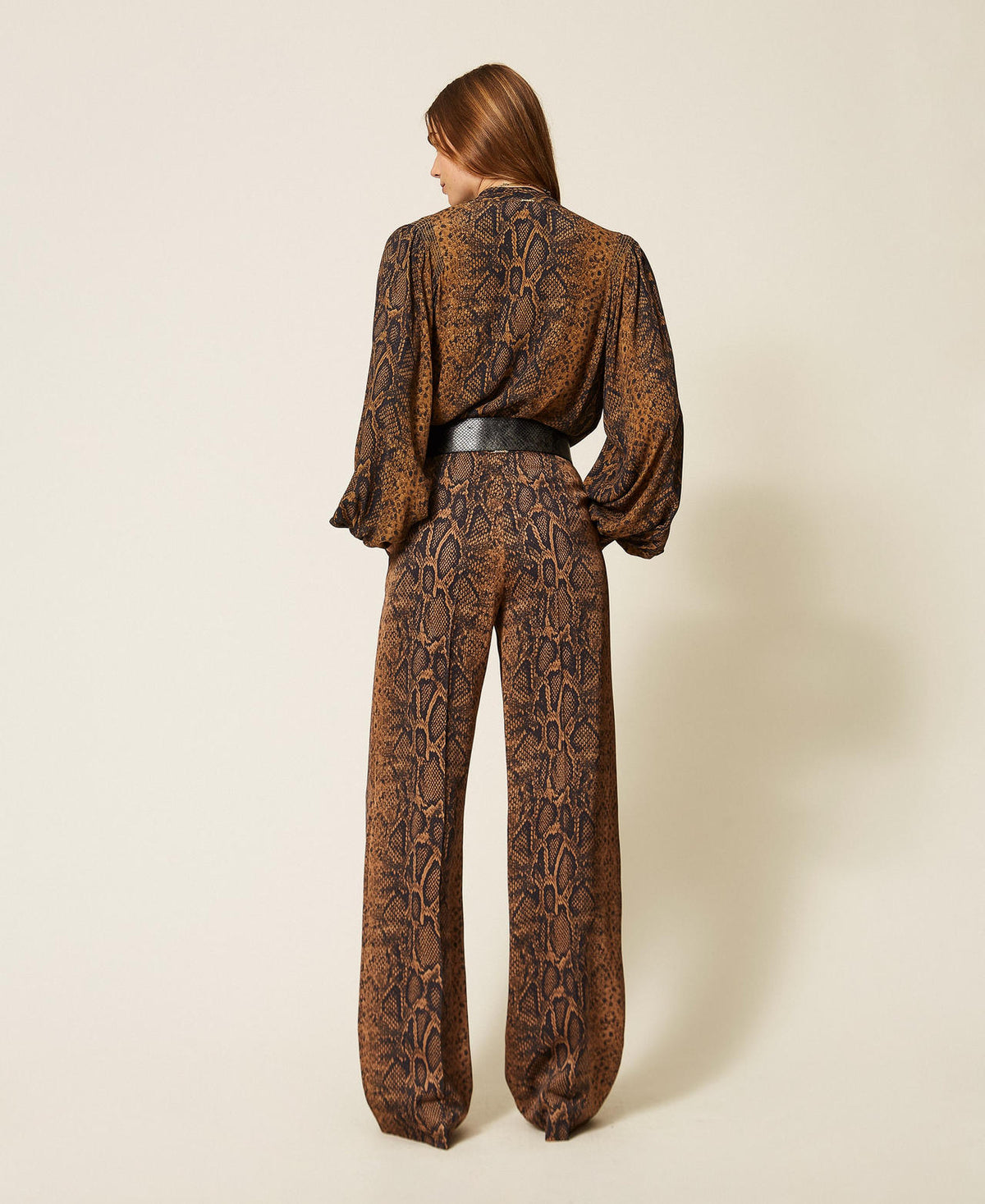 Twinset 262TT2591 - Pantaloni ampi a stampa python