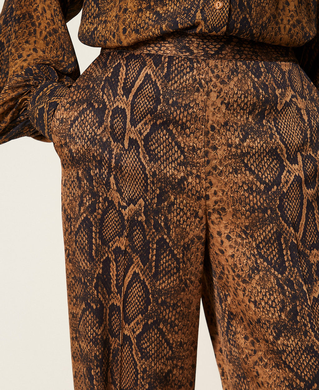 Twinset 262TT2591 - Pantaloni ampi a stampa python