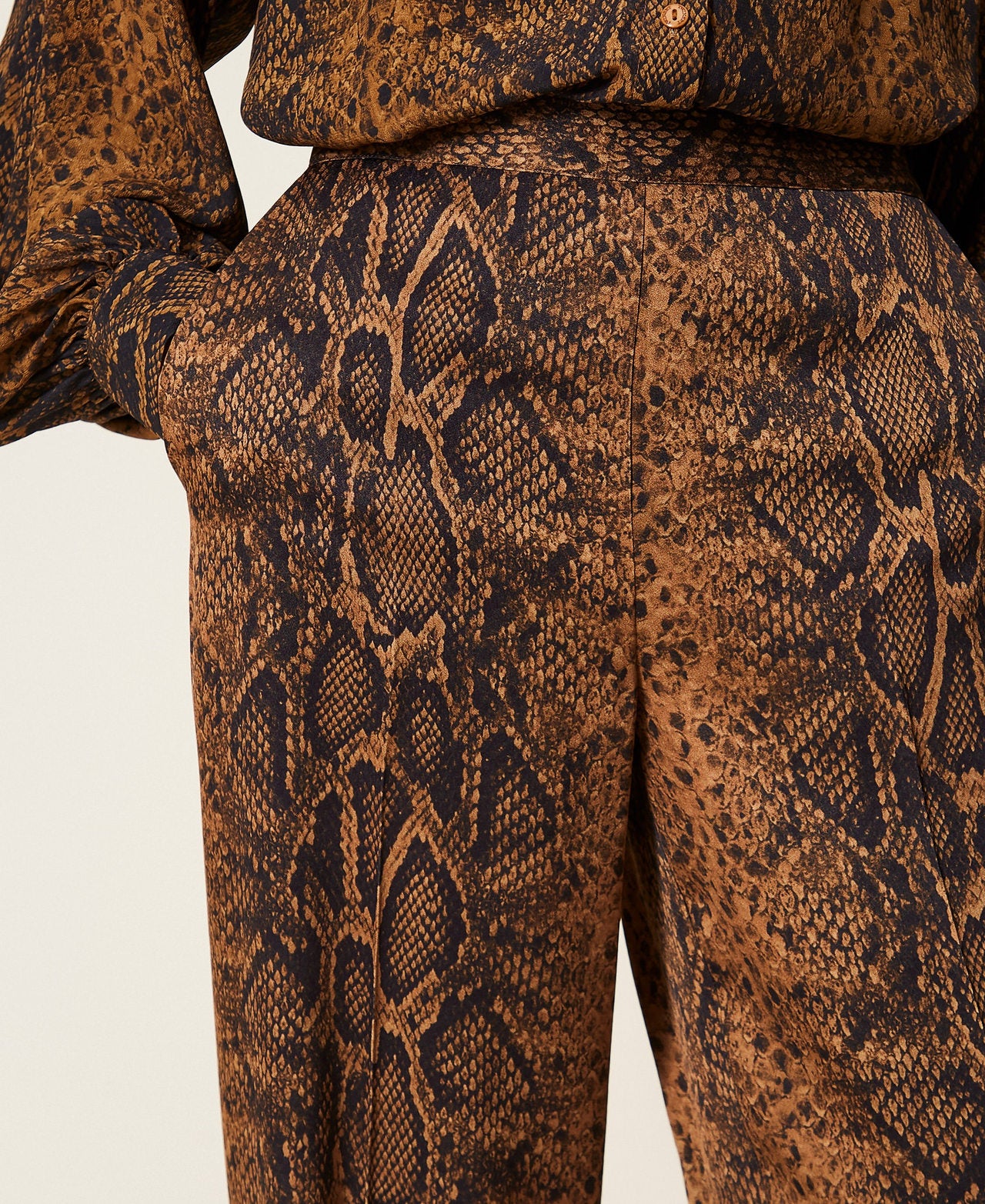 Twinset 262TT2591 - Pantaloni ampi a stampa python