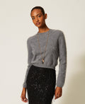 Twinset 262TT3024 - Maglia girocollo in lana spazzolata