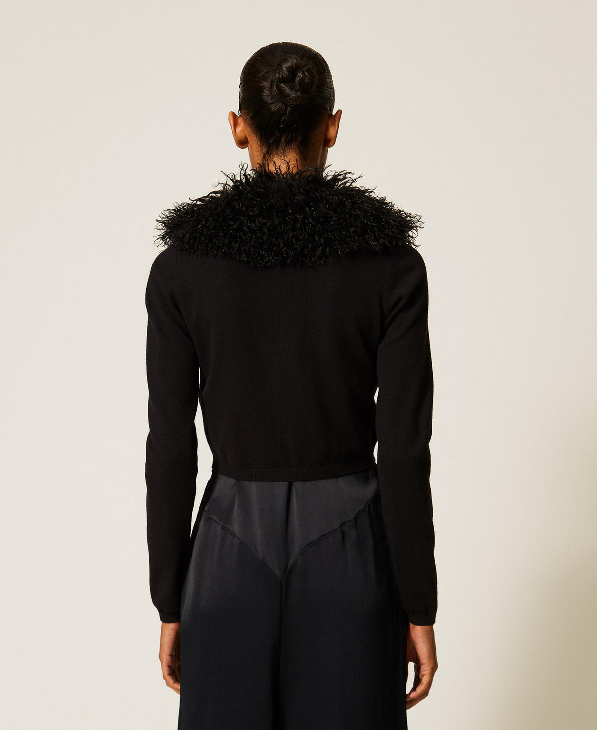 Twinset 262TT3260 - Cardigan cropped con faux fur