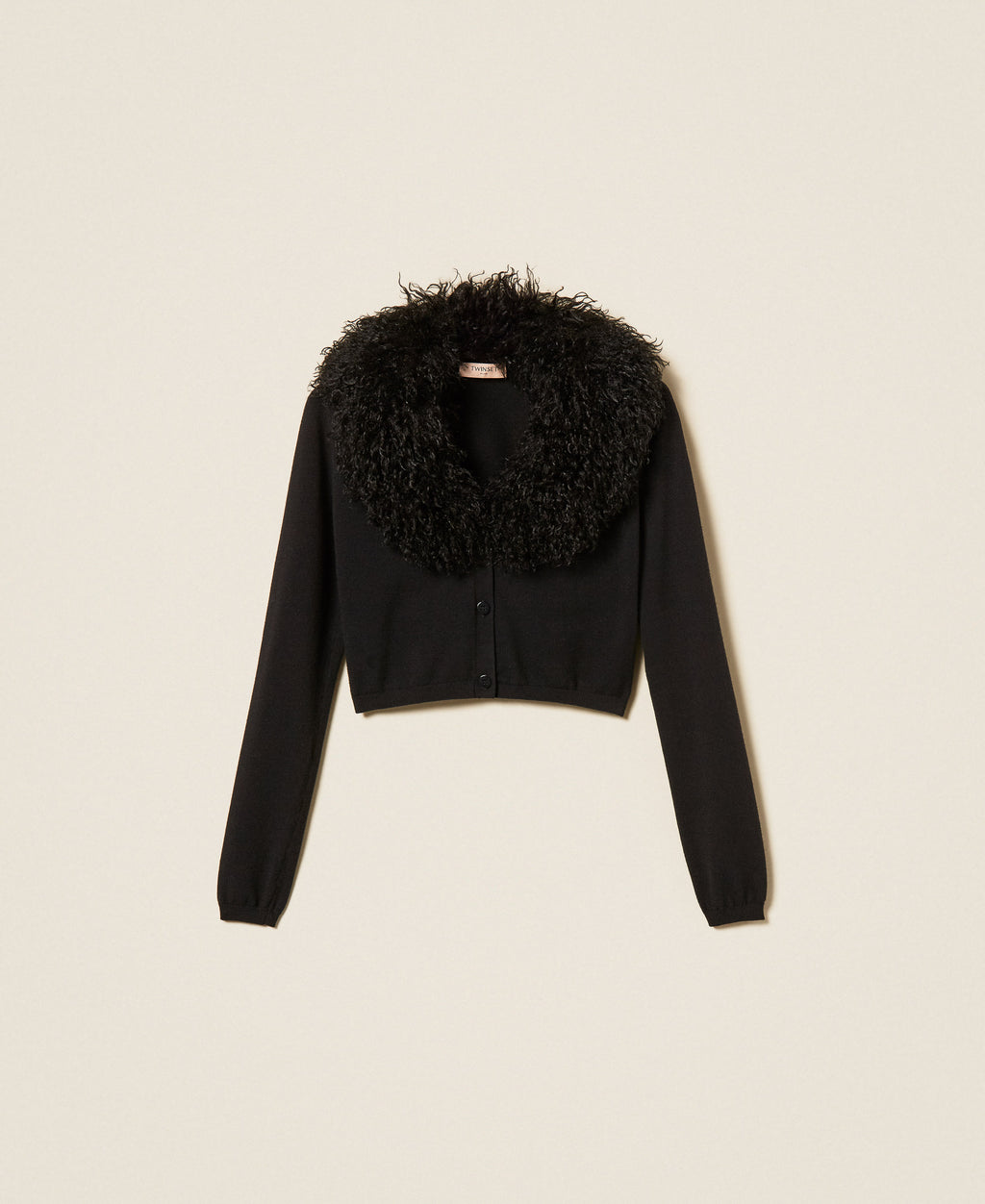 Twinset 262TT3260 - Cardigan cropped con faux fur