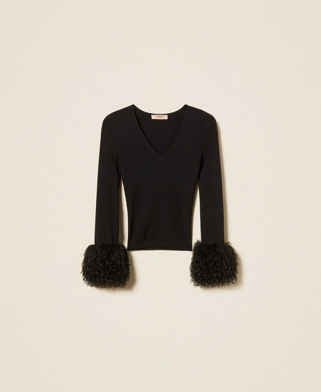 Twinset 262TT3261 - Maglia a coste con faux fur