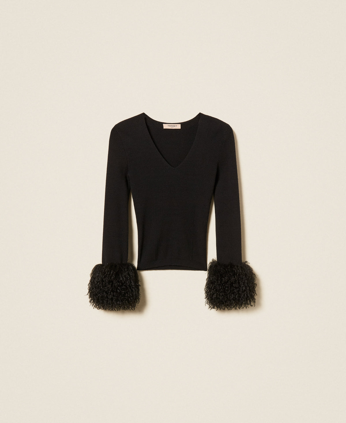 Twinset 262TT3261 - Maglia a coste con faux fur