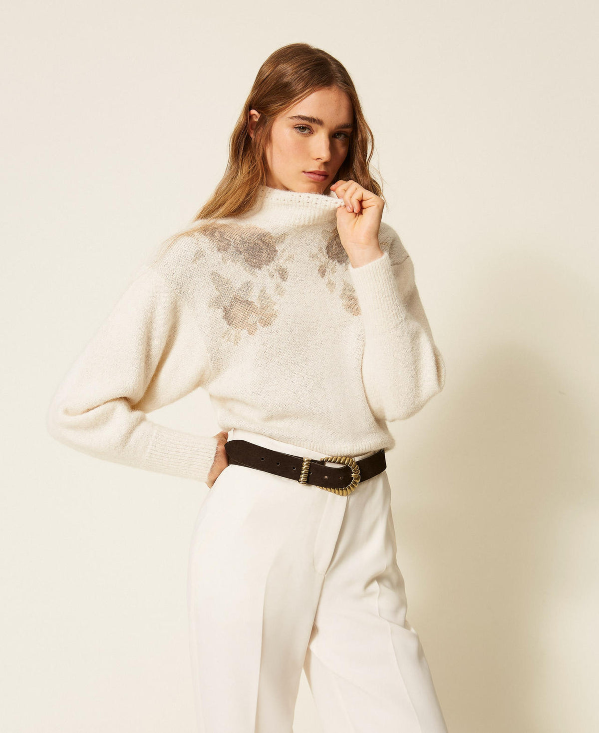 Twinset 262TT3341 - Maglia in misto alpaca jacquard