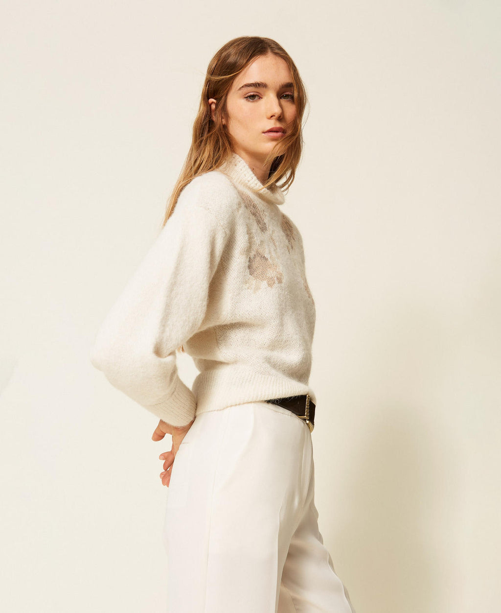 Twinset 262TT3341 - Maglia in misto alpaca jacquard