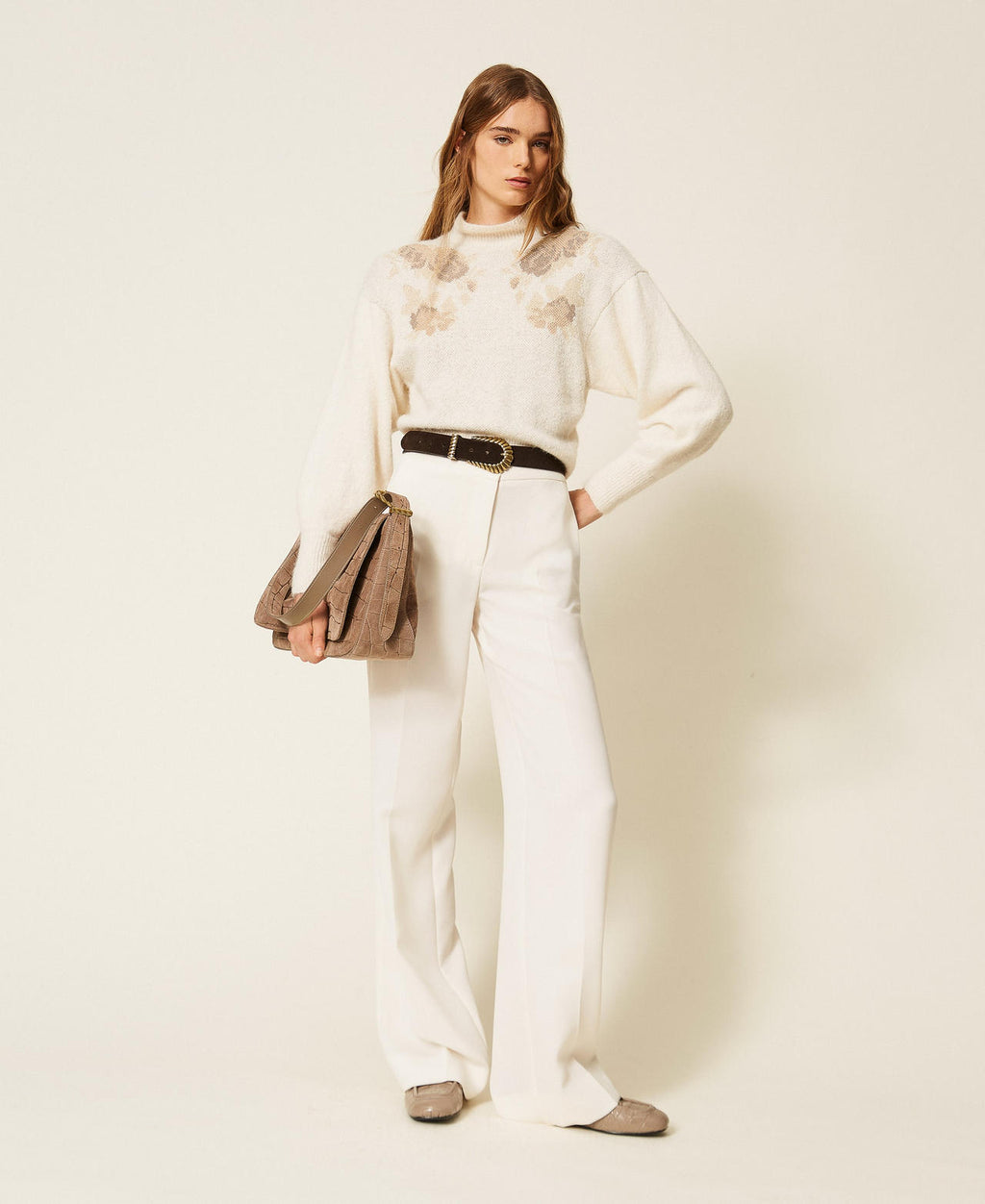 Twinset 262TT3341 - Maglia in misto alpaca jacquard