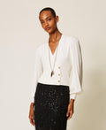 Twinset 262TT3361 - Maglia con maniche in tessuto jacquard