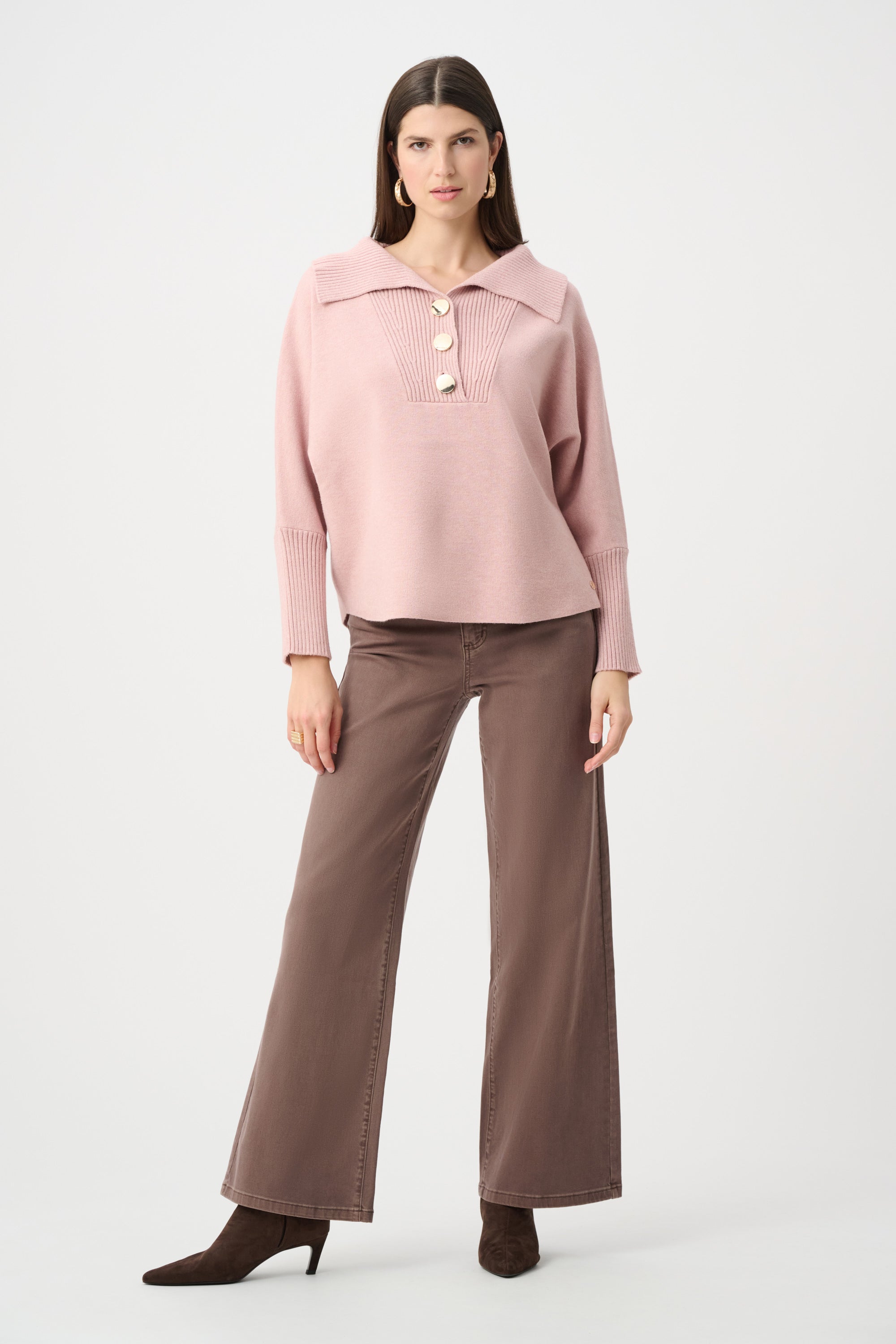 Ribkoff 263938 - Maglione con bottoni in maglia con collo a scialle