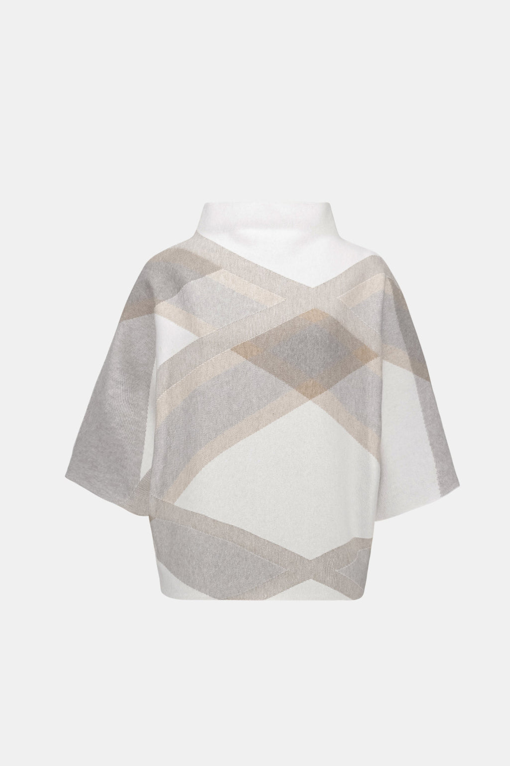 Ribkoff 263947 - Maglione a quadri con collo a imbuto