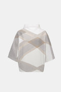 Ribkoff 263947 - Maglione a quadri con collo a imbuto