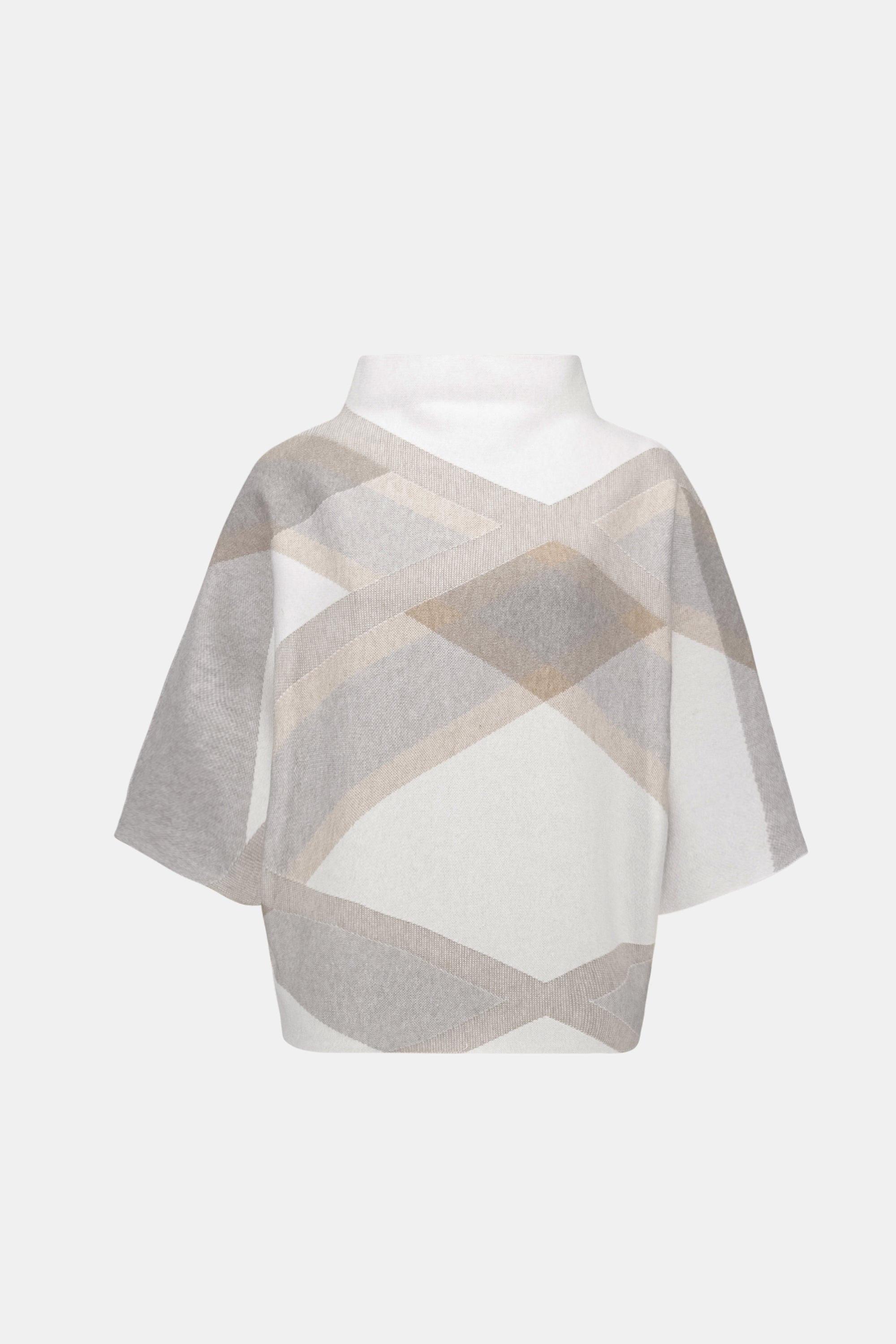 Ribkoff 263947 - Maglione a quadri con collo a imbuto