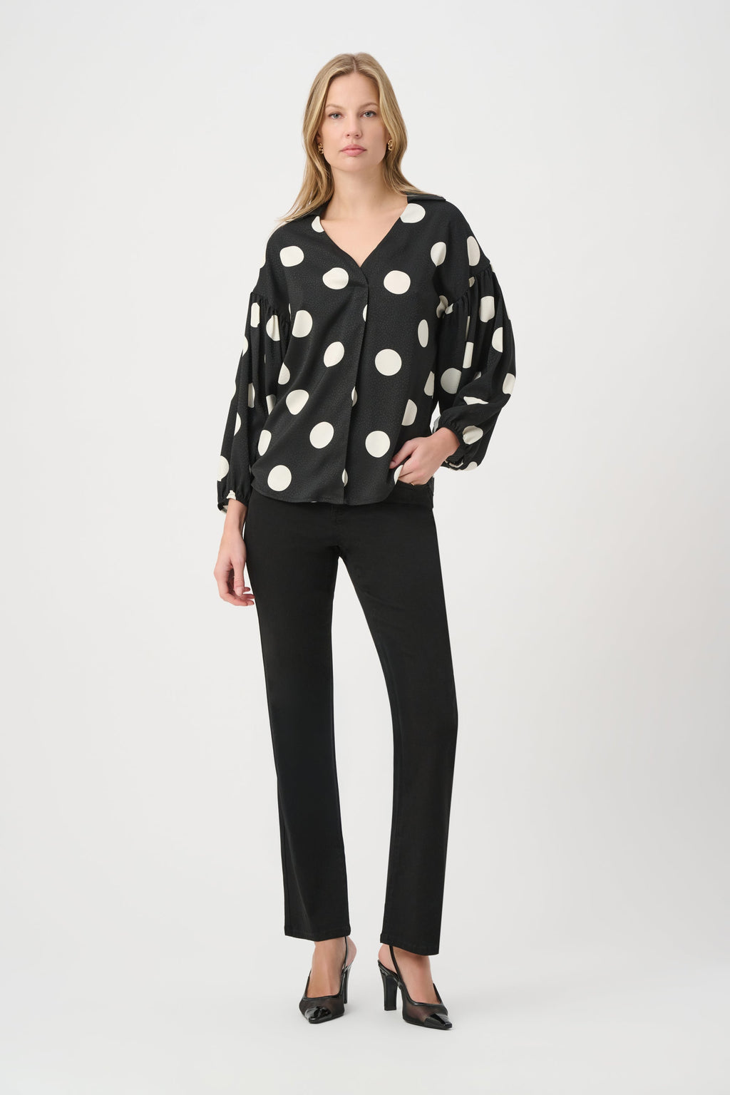 Ribkoff 264114 - Polka dot satin blouse