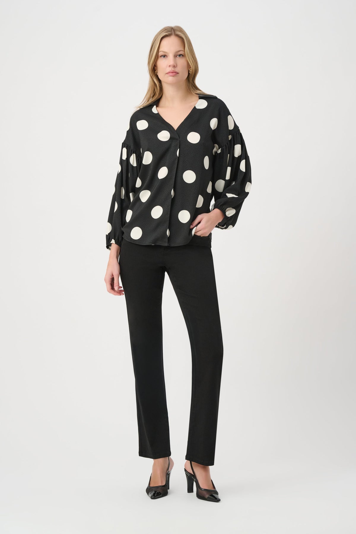 Ribkoff 264114 - Polka dot satin blouse