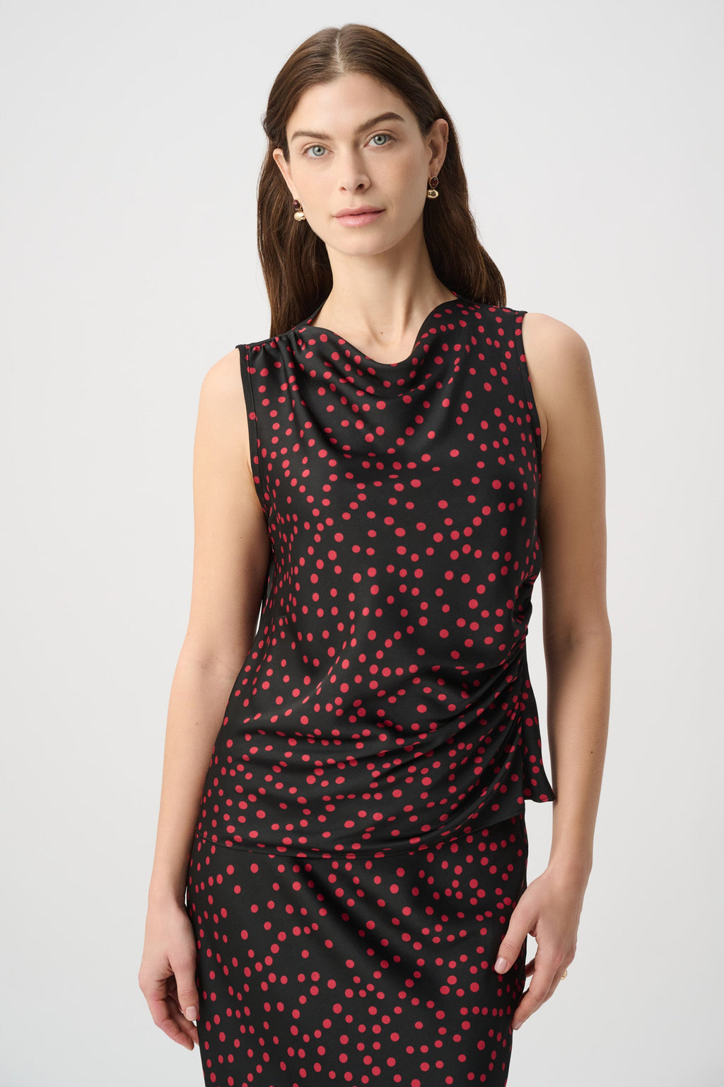 Ribkoff 264117 - Polka dot satin sleeveless top