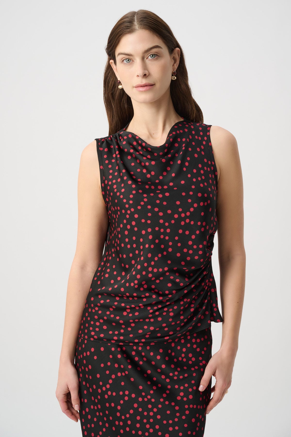 Ribkoff 264117 - Polka dot satin sleeveless top
