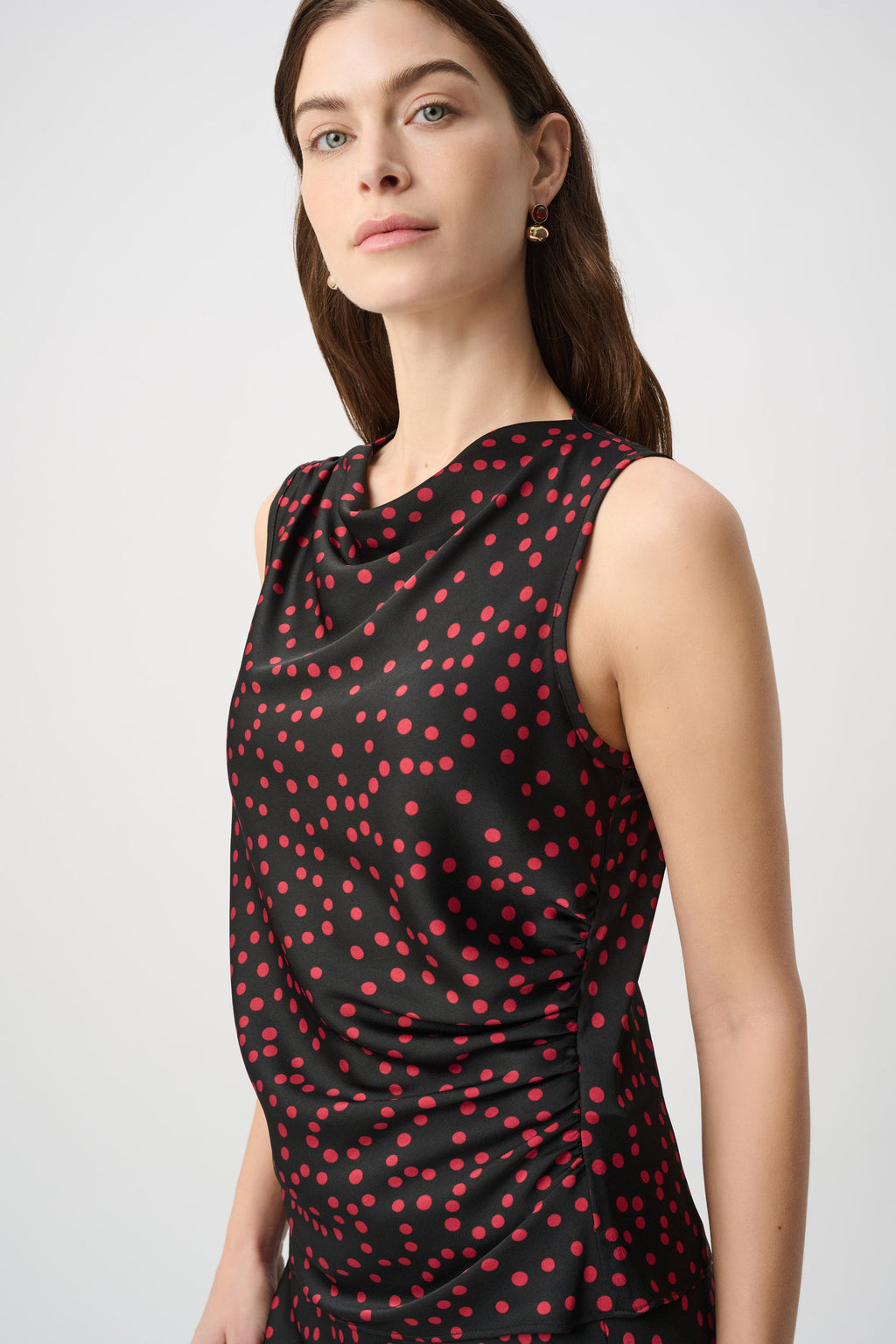 Ribkoff 264117 - Polka dot satin sleeveless top