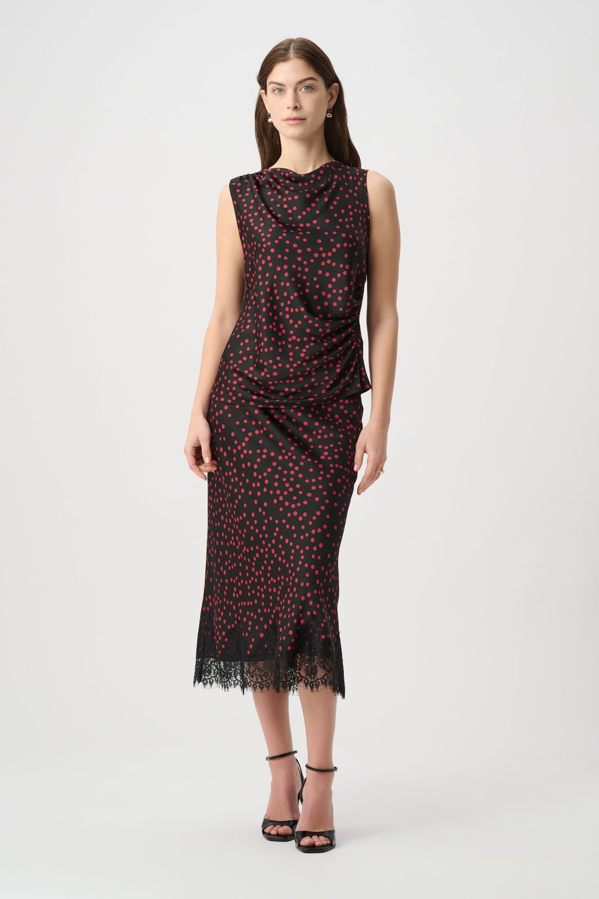 Ribkoff 264117 - Polka dot satin sleeveless top