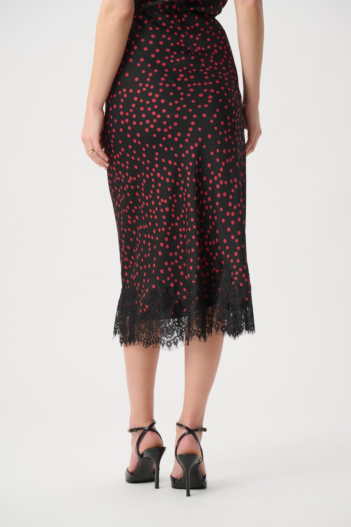 Ribkoff 264118 - Polka dot satin midi skirt