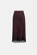 Ribkoff 264118 - Polka dot satin midi skirt
