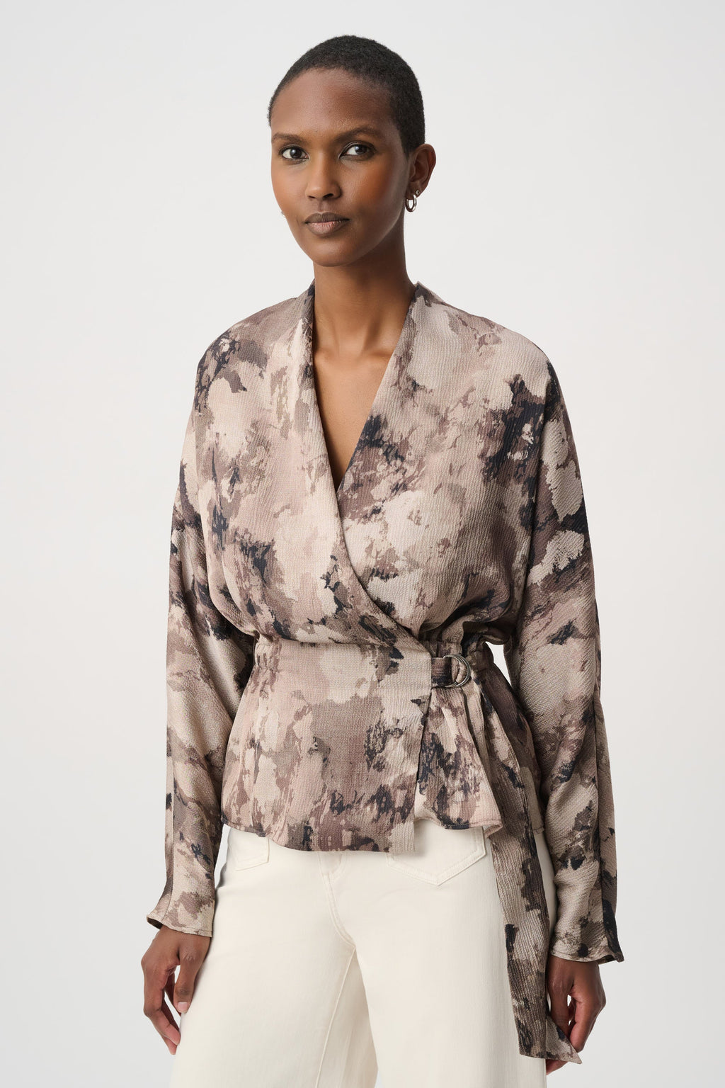Ribkoff 264149 - Abstract print satin wrap top