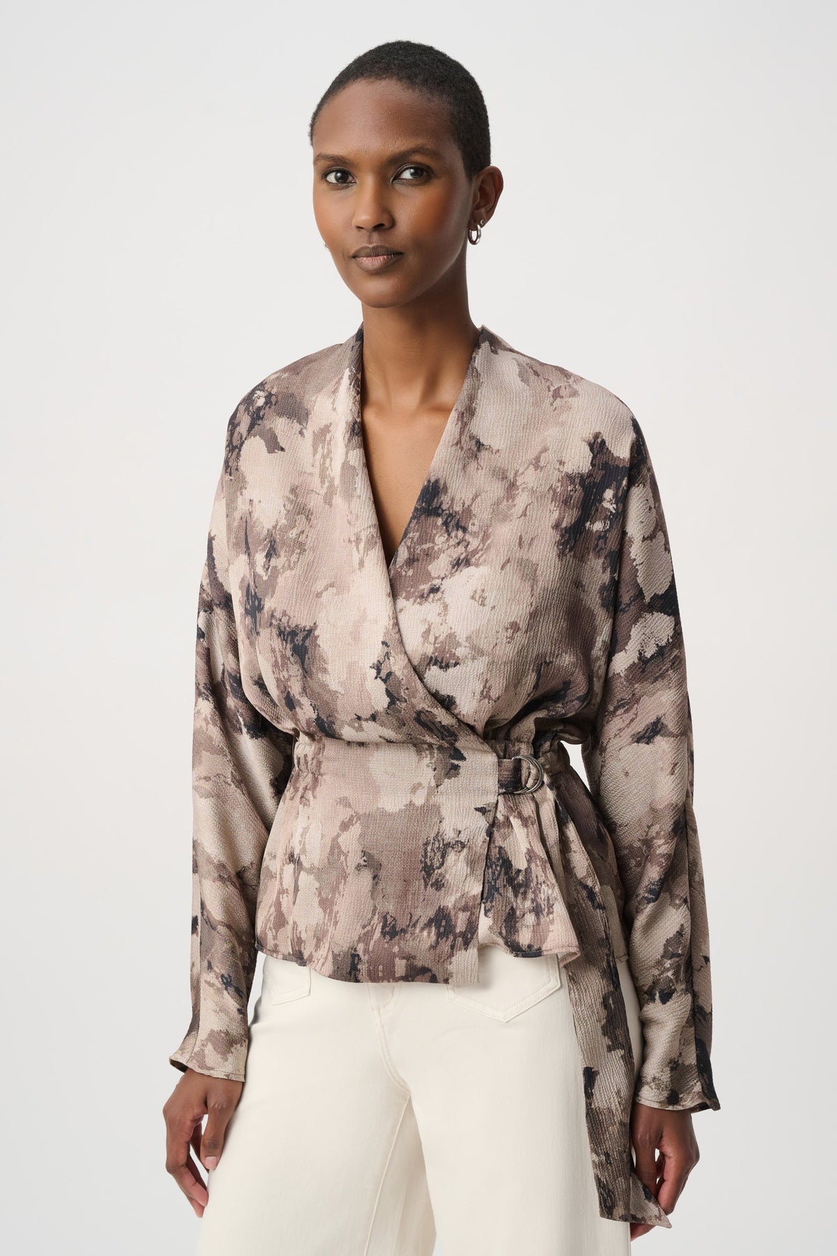 Ribkoff 264149 - Abstract print satin wrap top