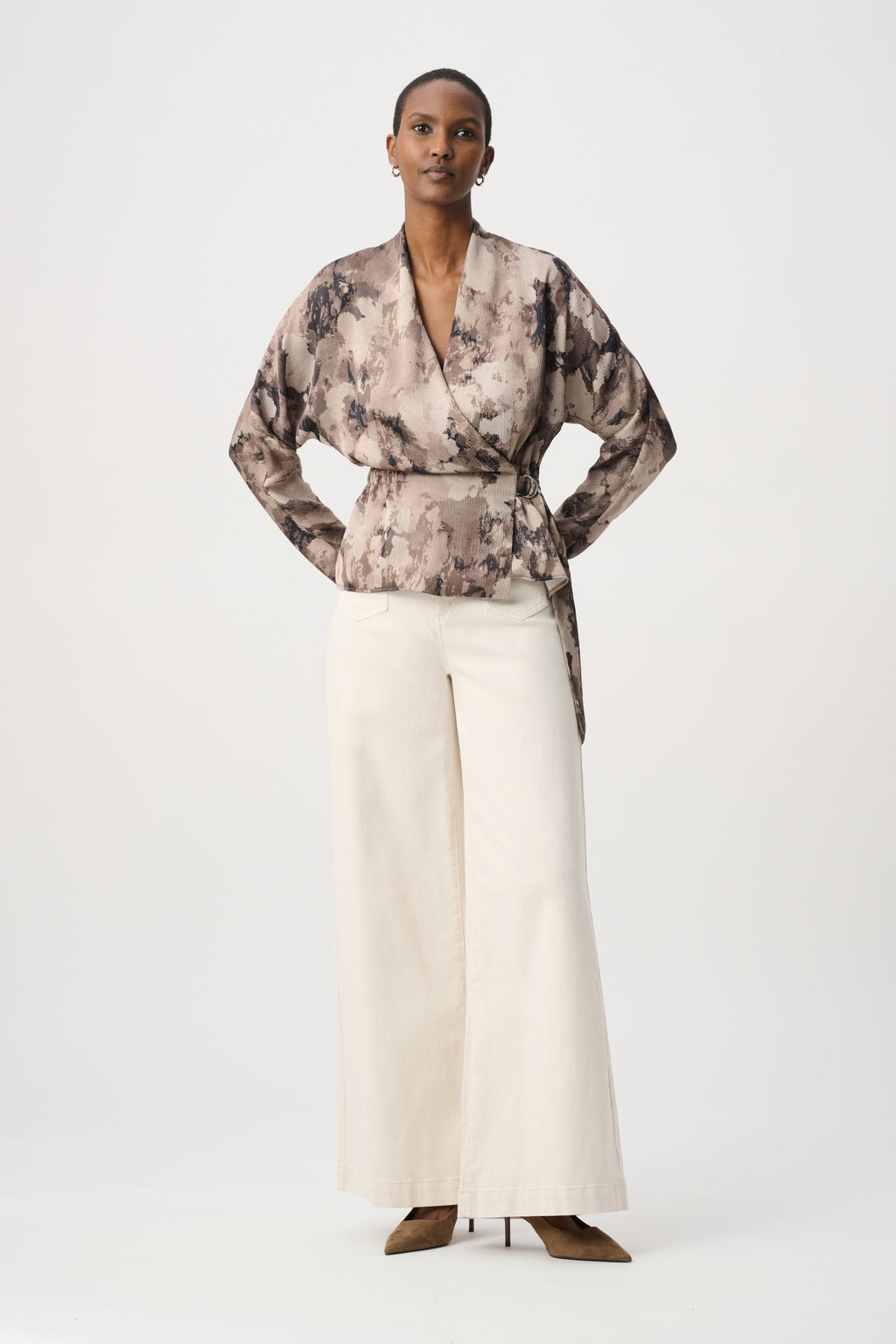 Ribkoff 264149 - Abstract print satin wrap top