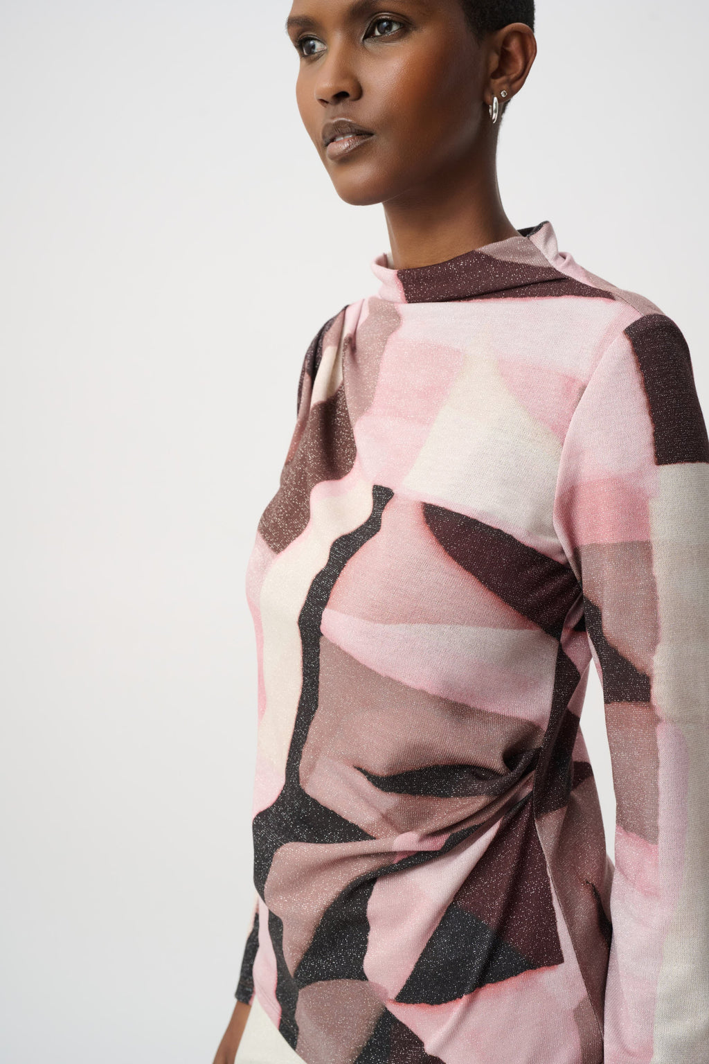 Ribkoff 264205 - Geometric print lurex knit top