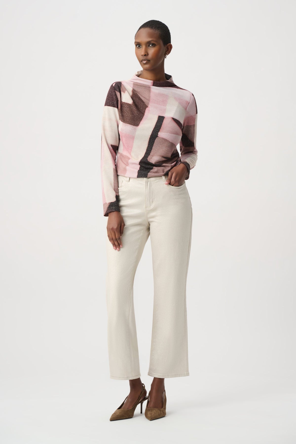 Ribkoff 264205 - Geometric print lurex knit top