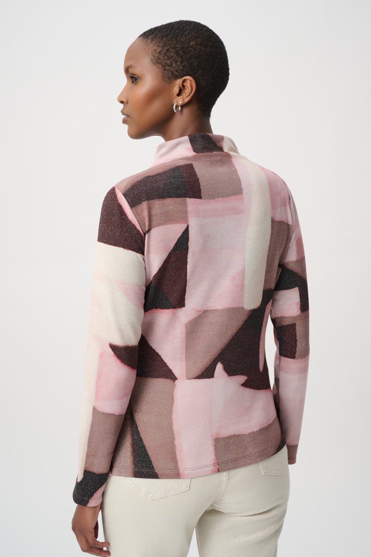 Ribkoff 264205 - Geometric print lurex knit top