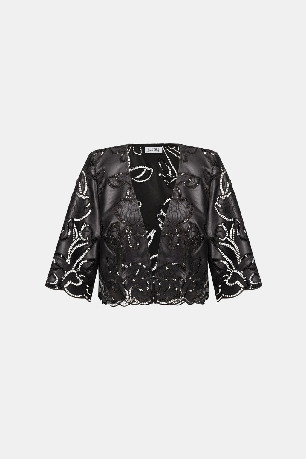 Ribkoff 264938 - Faux leather embroidered bolero