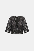 Ribkoff 264938 - Faux leather embroidered bolero