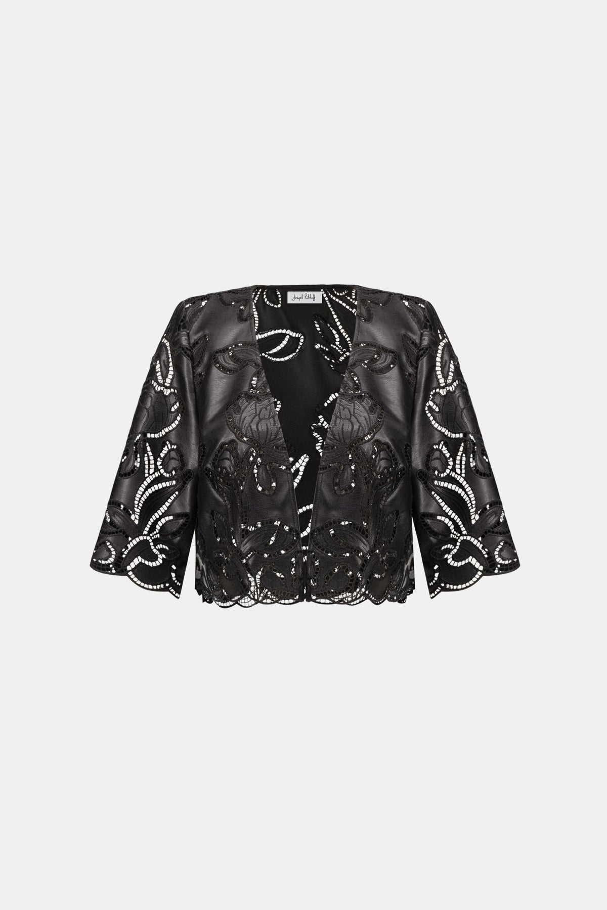Ribkoff 264938 - Faux leather embroidered bolero