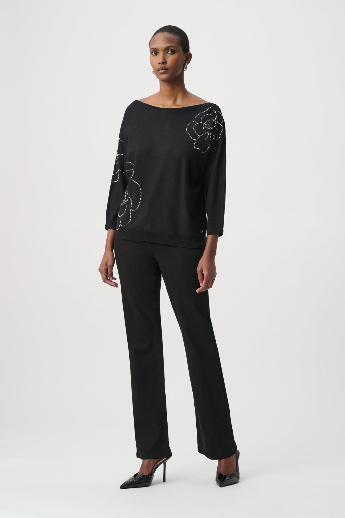 Ribkoff 264957 - Sweater with floral appliqués