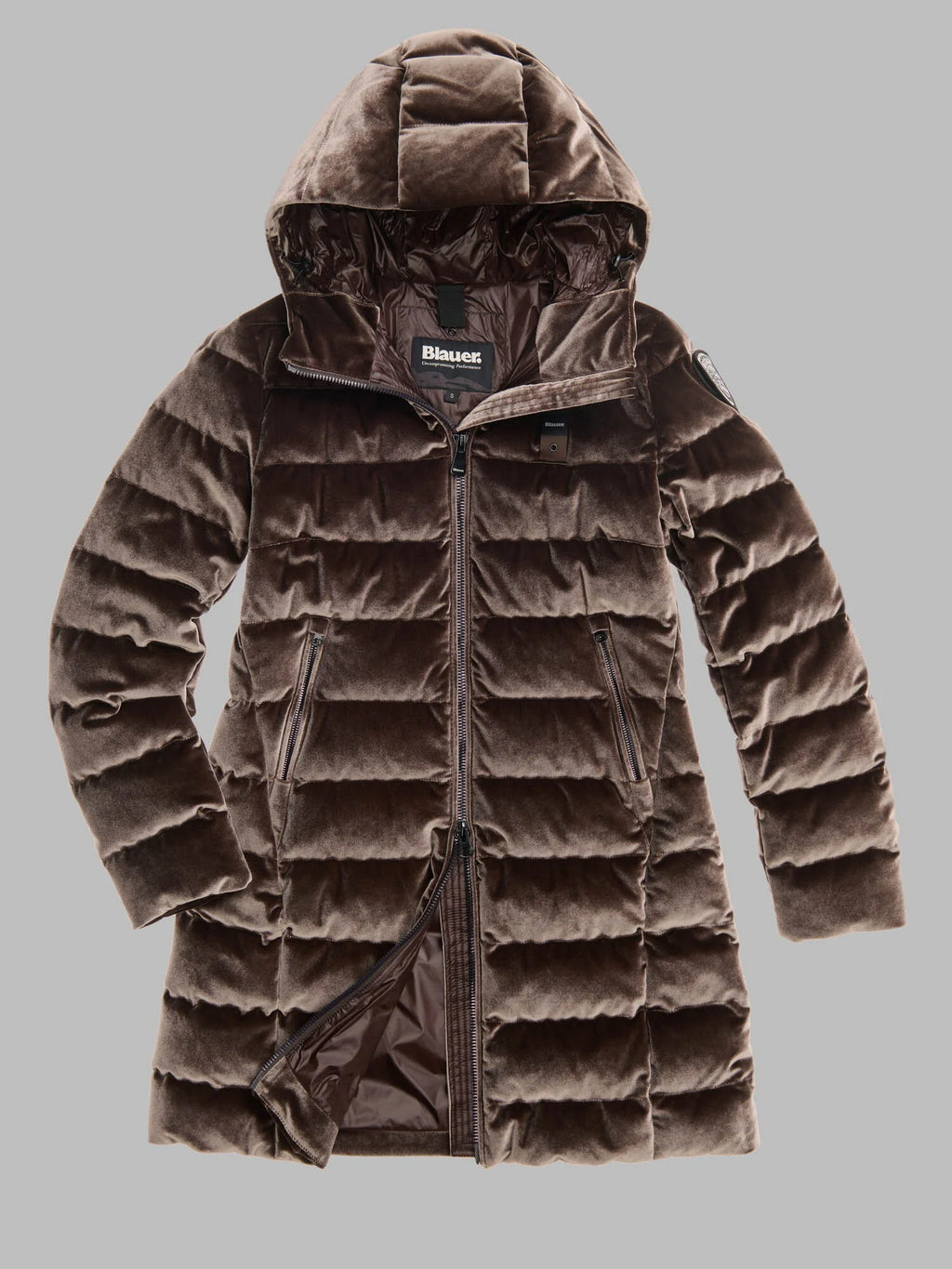 Blauer VELLY LONG - Piumino lungo in velluto lucido - 30B (Retro)
