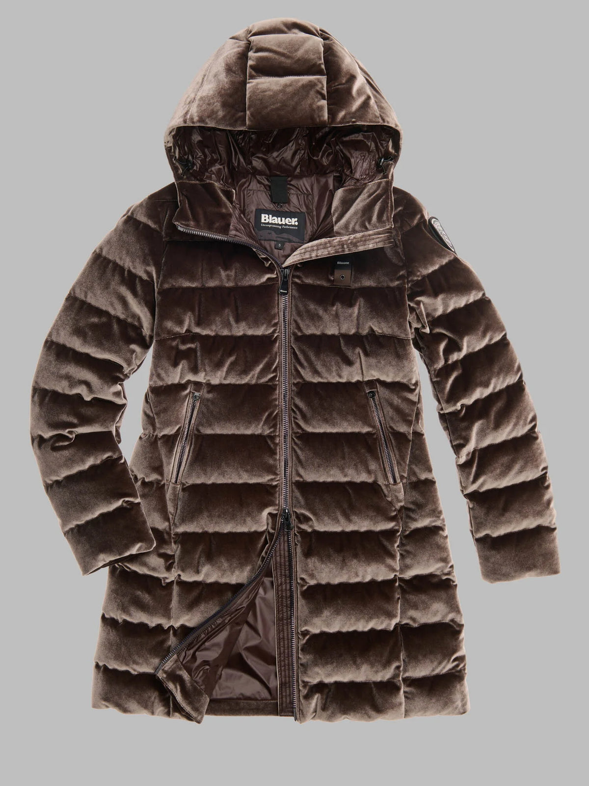Blauer VELLY LONG - Piumino lungo in velluto lucido - 30B (Retro)
