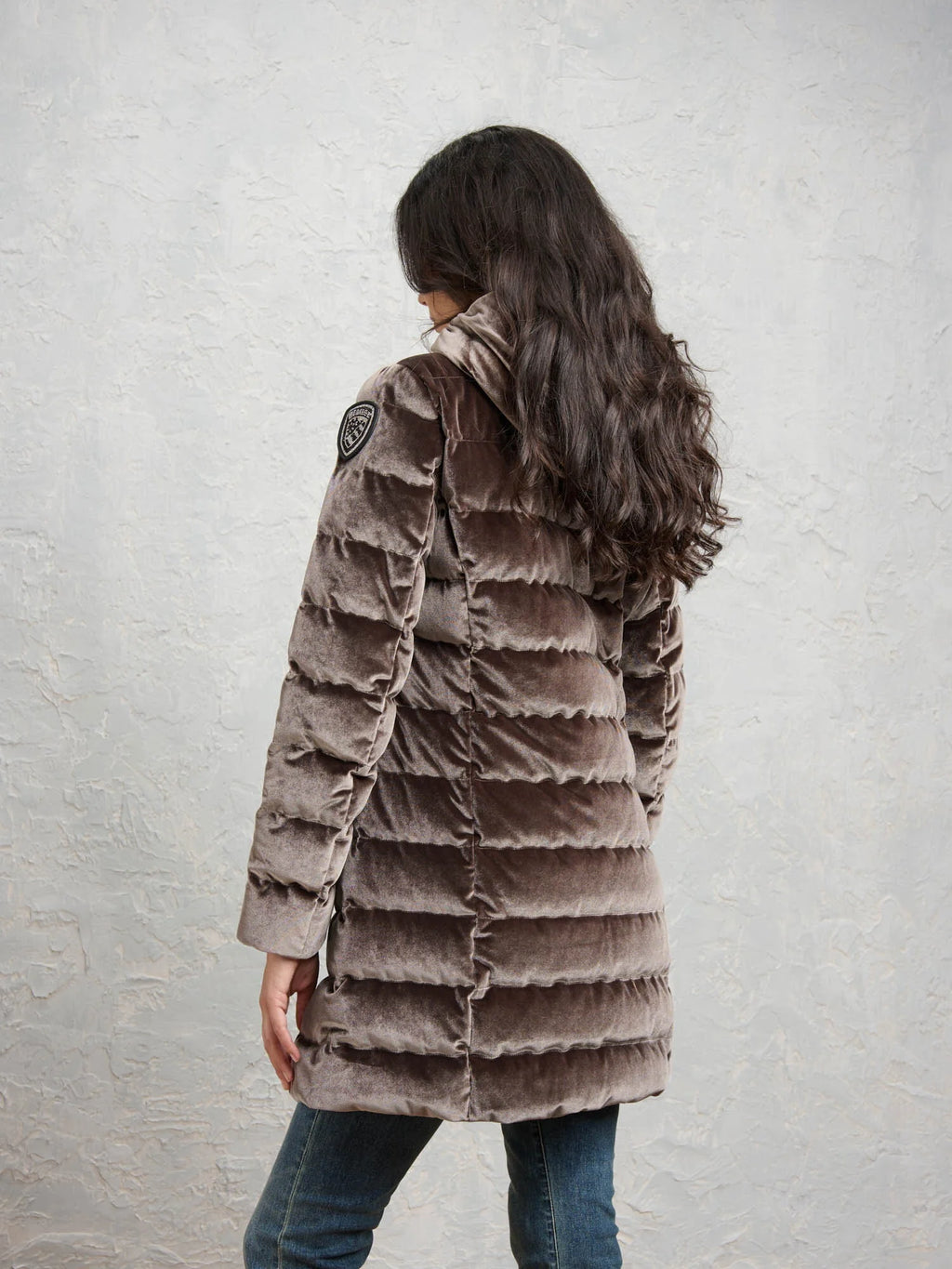 Blauer VELLY LONG - Piumino lungo in velluto lucido - 30B (Dettaglio)
