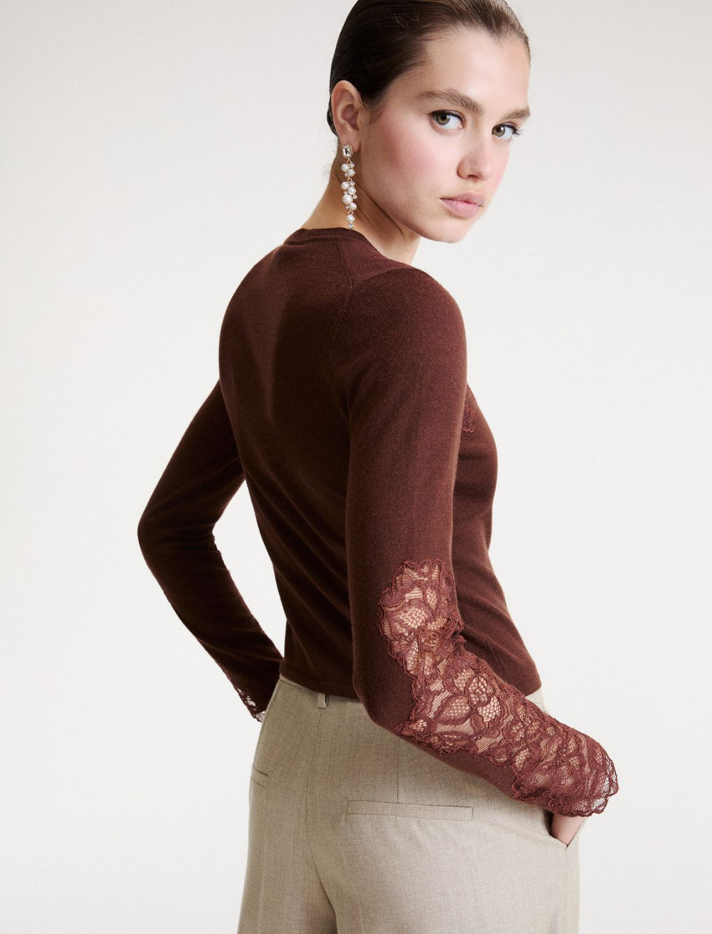 Marella MLLCARIOCA - Cardigan con intarsi in pizzo - Vista 3