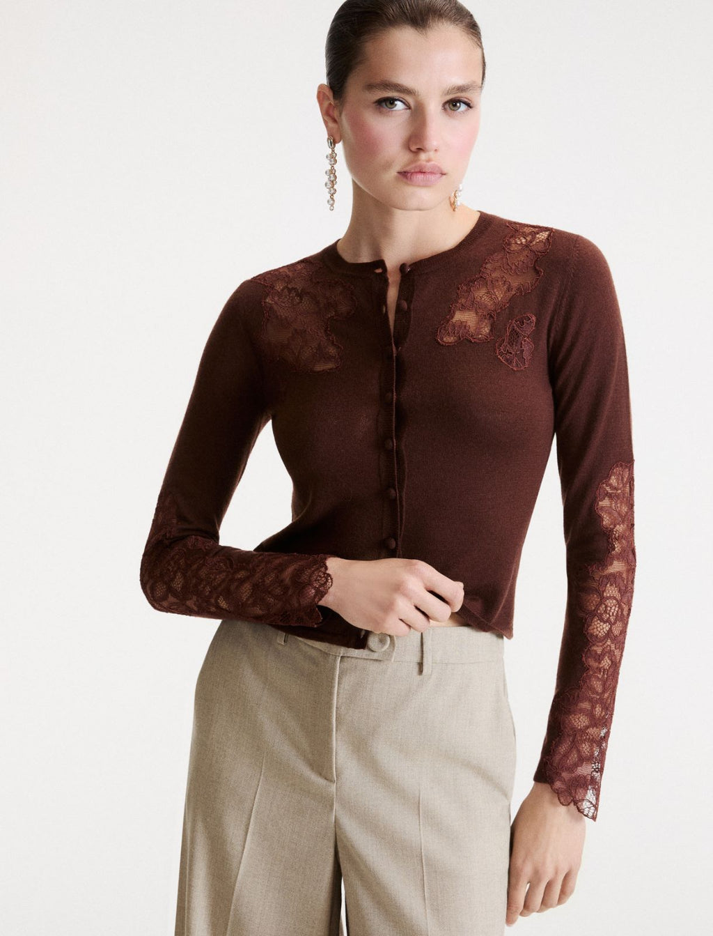 Marella MLLCARIOCA - Cardigan con intarsi in pizzo - Vista 4