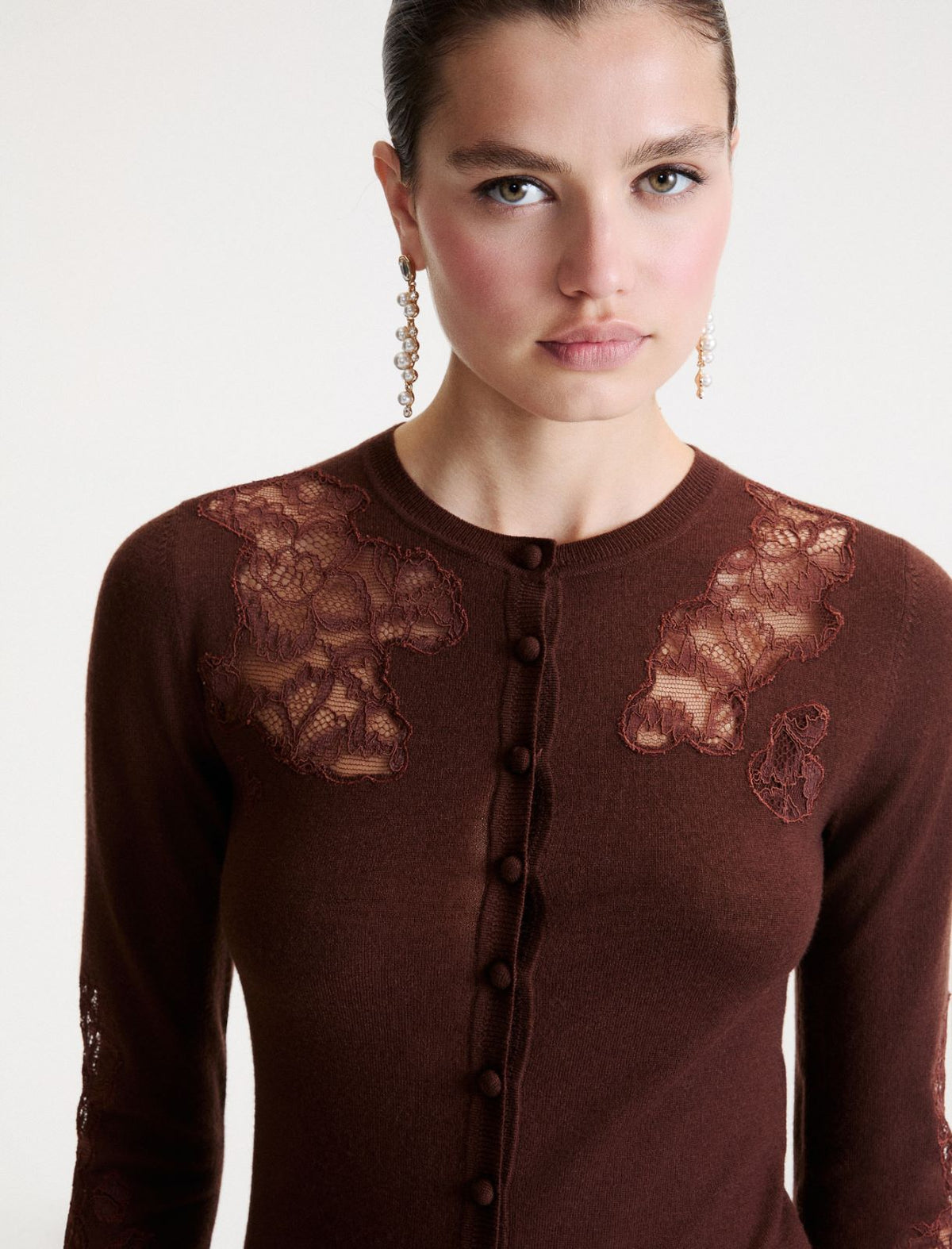 Marella MLLCARIOCA - Cardigan con intarsi in pizzo - Vista 5